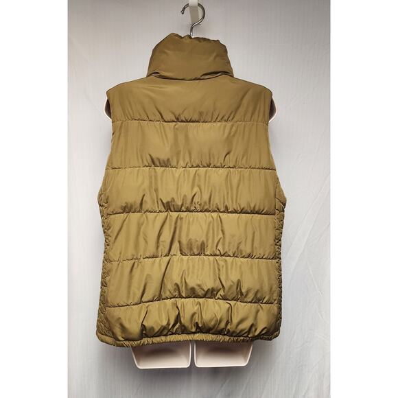 Old Navy Women's Sleeveless Olive Green Puffer Vest Full Zipper Pockets Size L - Picture 4 of 7